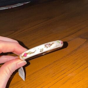 Floral Ceramic Bangle Bracelet